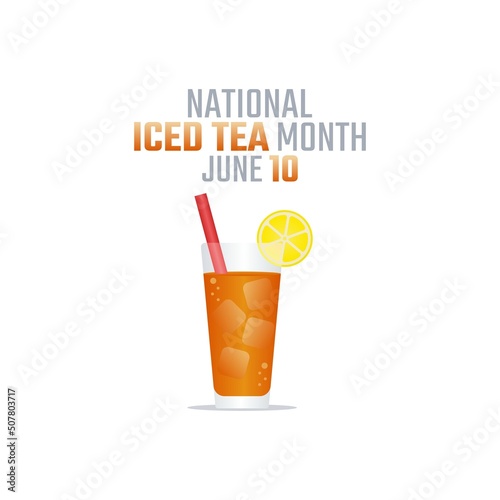 vector graphic of national iced tea month good for national iced tea month celebration. flat design. flyer design.flat illustration.