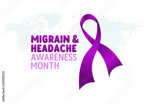 vector graphic of migrain and headache awareness month good for migrain and headache awareness month celebration. flat design. flyer design.flat illustration.