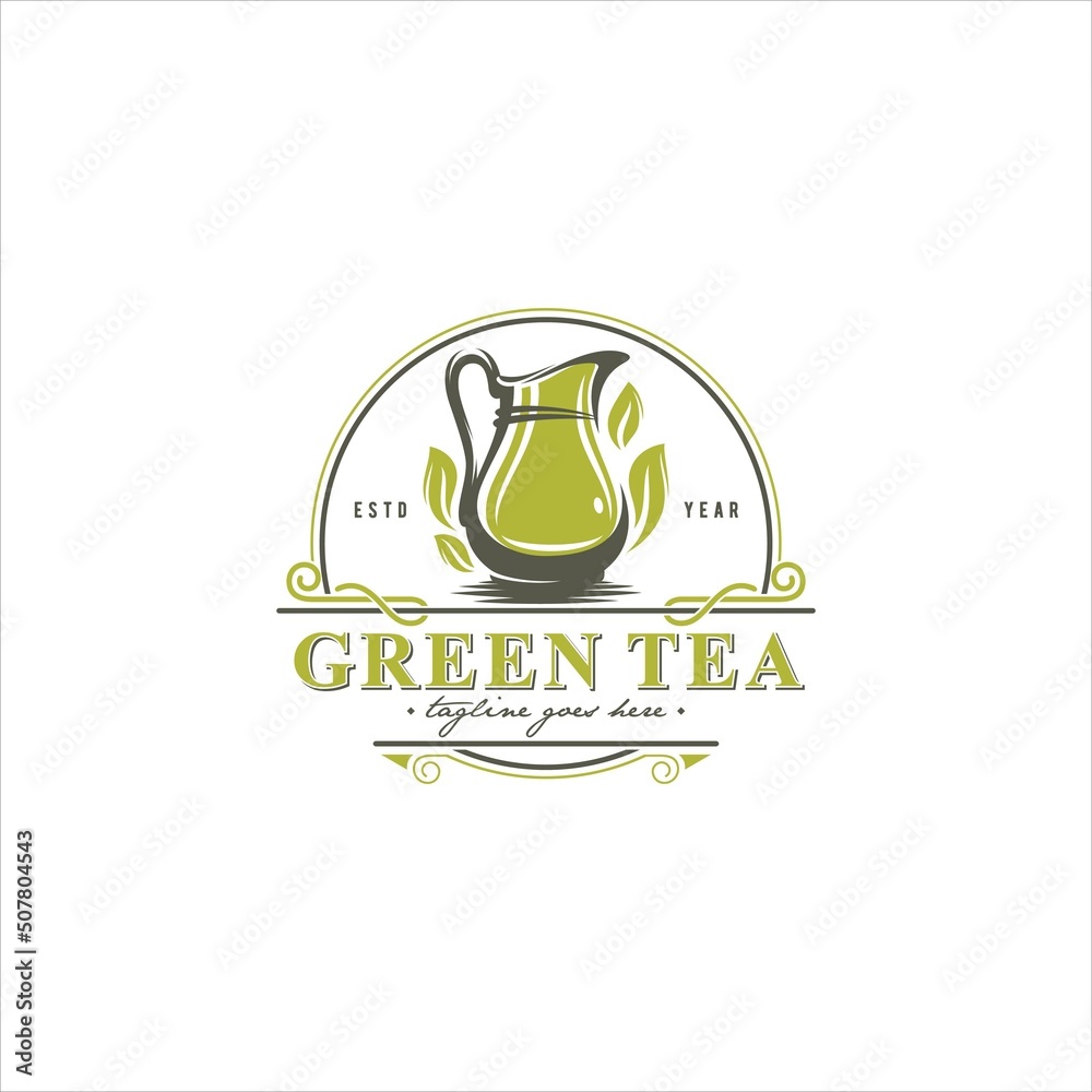 Tea Herbal Water Jug Logo Design Vector Image Tea Herbal Water Jug Logo Design Vector Image