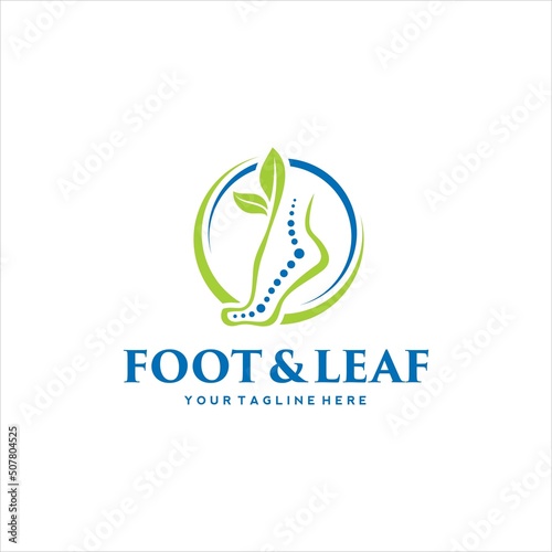 Foot Line Art Logo Design Vector Image