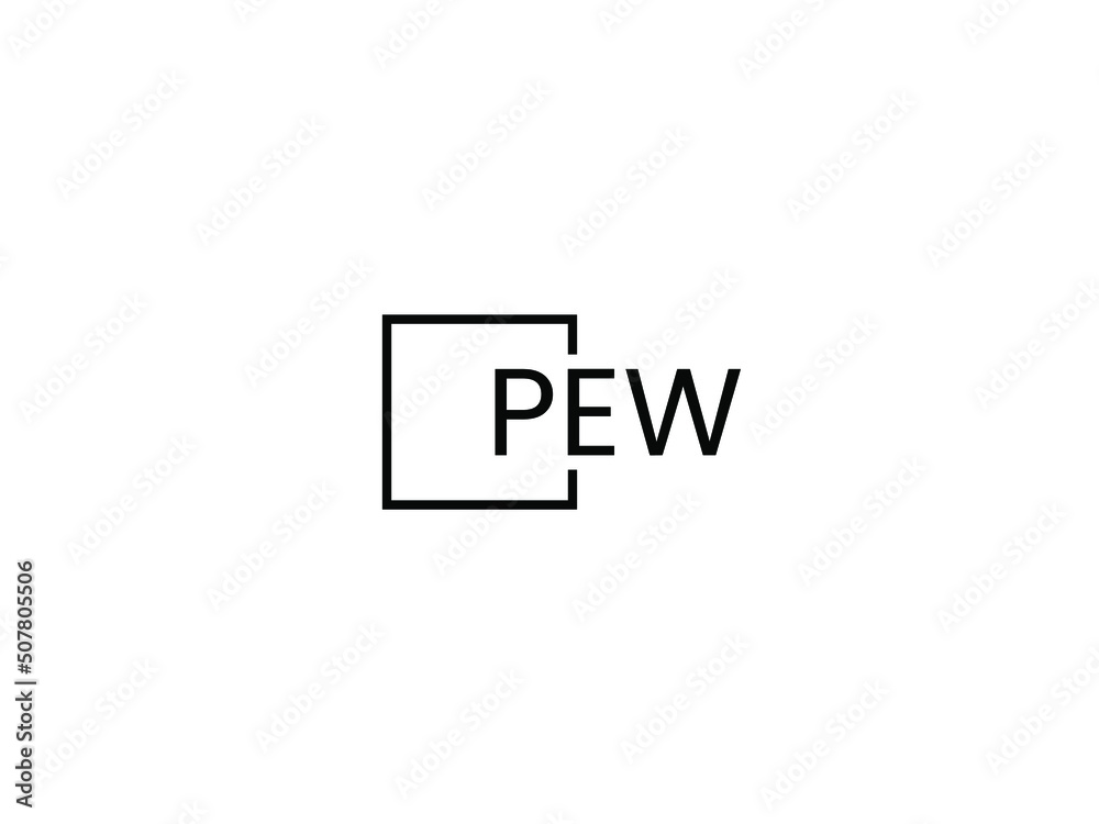 Obraz premium PEW Letter Initial Logo Design Vector Illustration