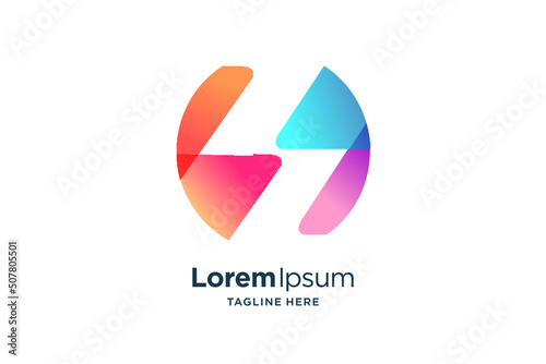 electrical symbol in negative space with gradation concept