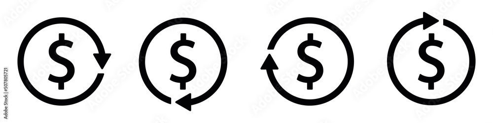 Converter recharger dollar currency icon. Currency circular icon, vector illustration Converter recharger dollar currency icon. Currency circular icon, vector illustration