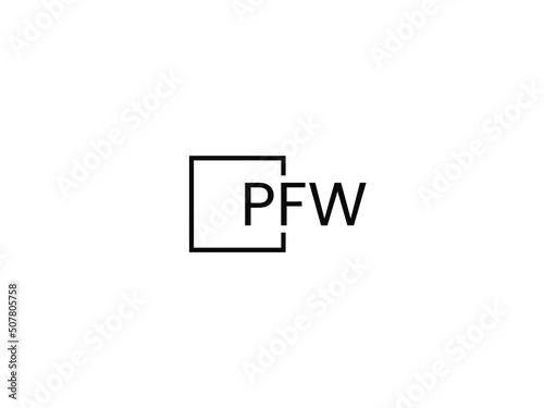 PFW Letter Initial Logo Design Vector Illustration