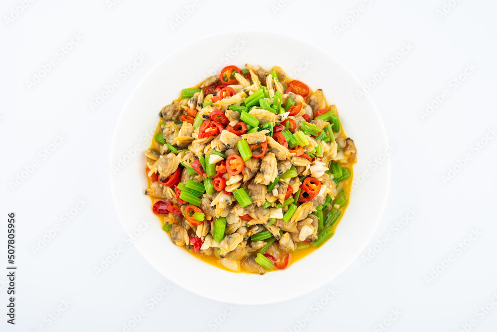 A dish of home-cooked chili stir-fry