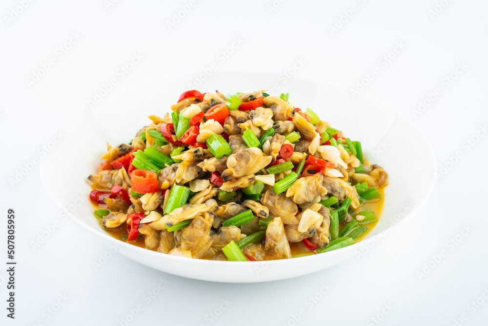 A dish of home-cooked chili stir-fry