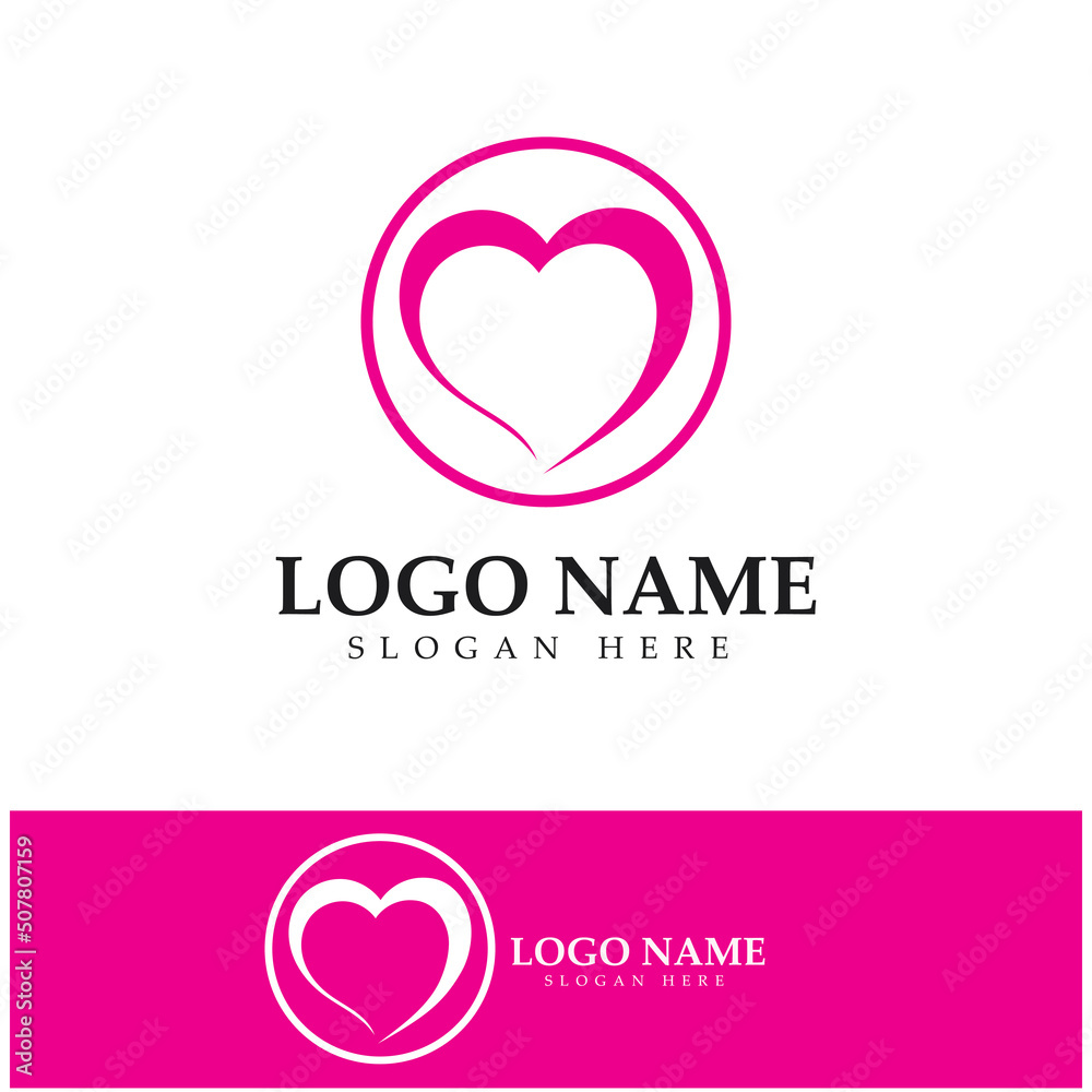  Love heart logo and symbol vector template