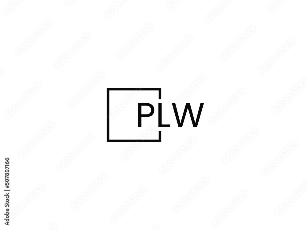 Obraz premium PLW Letter Initial Logo Design Vector Illustration