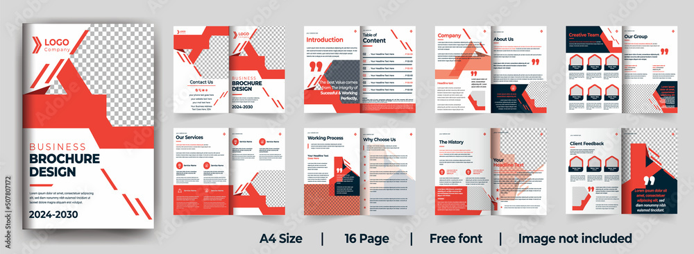 16 page Business profile design template brochure design template premium company profile design Premium Vector for your business 16 page Business profile design template brochure design template premium company profile design Premium Vector for your business