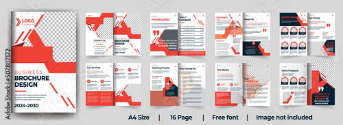 16 page Business profile design template brochure design template premium company profile design Premium Vector for your business