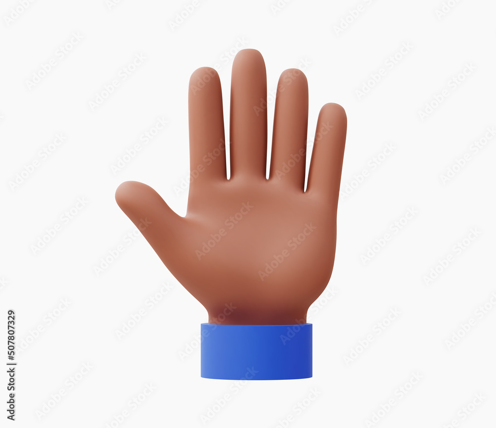 3d Realistic Open palm hand like stop vector illustration. 3d Realistic Open palm hand like stop vector illustration.