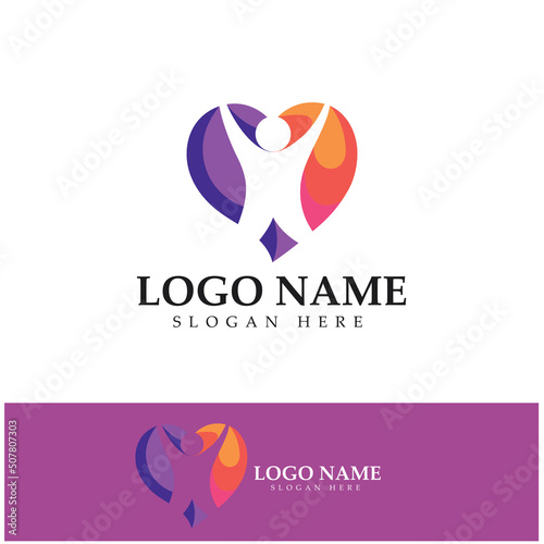  Love heart logo and symbol vector template