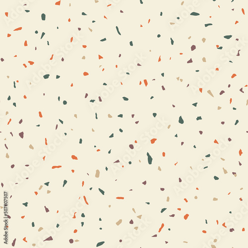 Vector Terrazzo seamless pattern. Abstract italian flooring stone, concrete m...