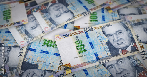 Peru Sol note money printing concept 3d illustration