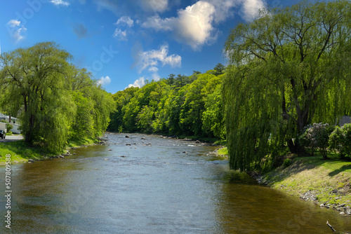 Summer scene of the Boquet River in Willsboro in upstate New York 