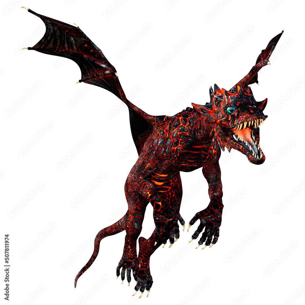 3D Rendering Fairy Tale Dragon on White 3D Rendering Fairy Tale Dragon on White