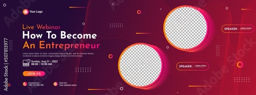 Business conference banner template design for webinar, marketing, online class program, etc