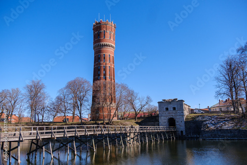 West Gate and Old Water Tower in the city of Kalmar photo