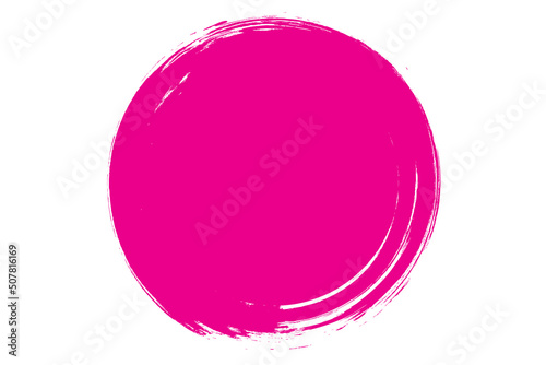 Circle grunge stamp. Round vector isolated on white background. Pink stamp vector. For grunge badge, seal, ink and stamp design template. Round grunge hand drawn circle shape, vector