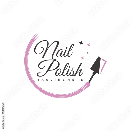 Nail polish logo icon with modern creative and unique concept design Premium Vector photo