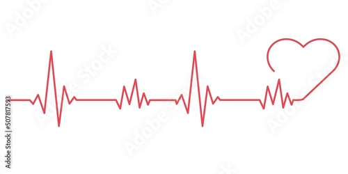 Heartbite line. Pulse cardio symbol. Healty and medical concept. Vector illustration. photo