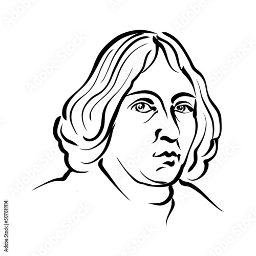 Nicolaus Copernicus modern vector drawing