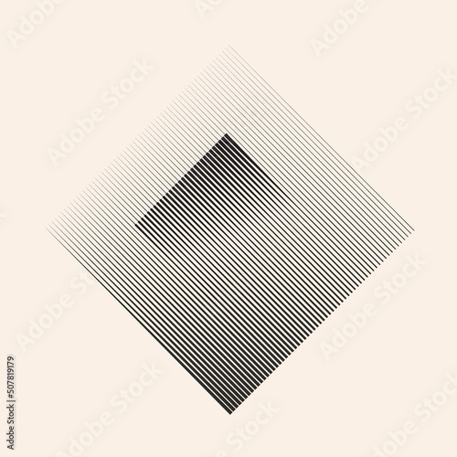 Art lines design element. Striped rhombus as logo or icon.