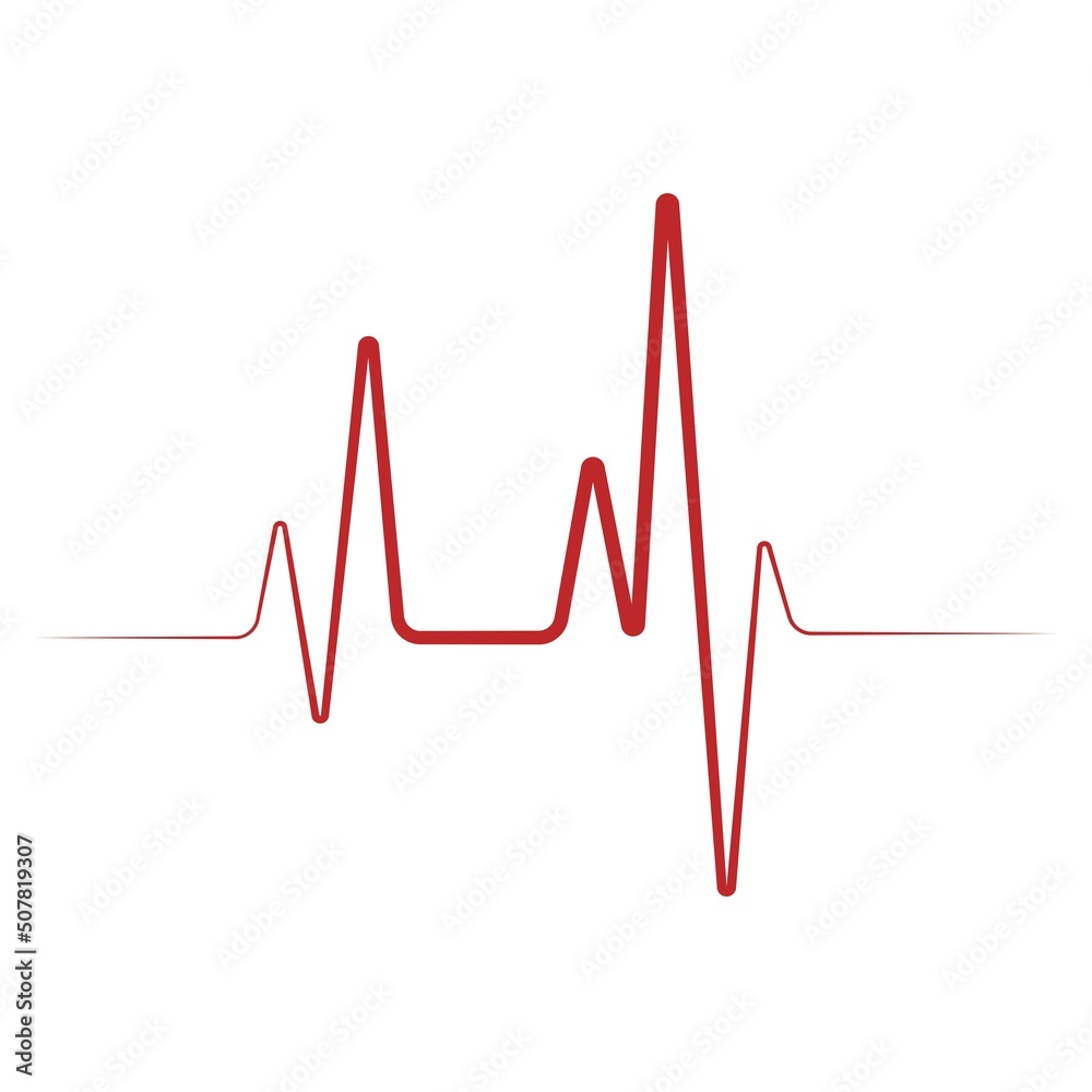 Heartbeat or pulse line icon. Wellness concept. Healthy person. Vector illustration.