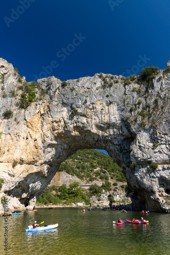 Pont d'Arc, stone arch over Ardeche river, Auvergne-Rhone-Alpes, France