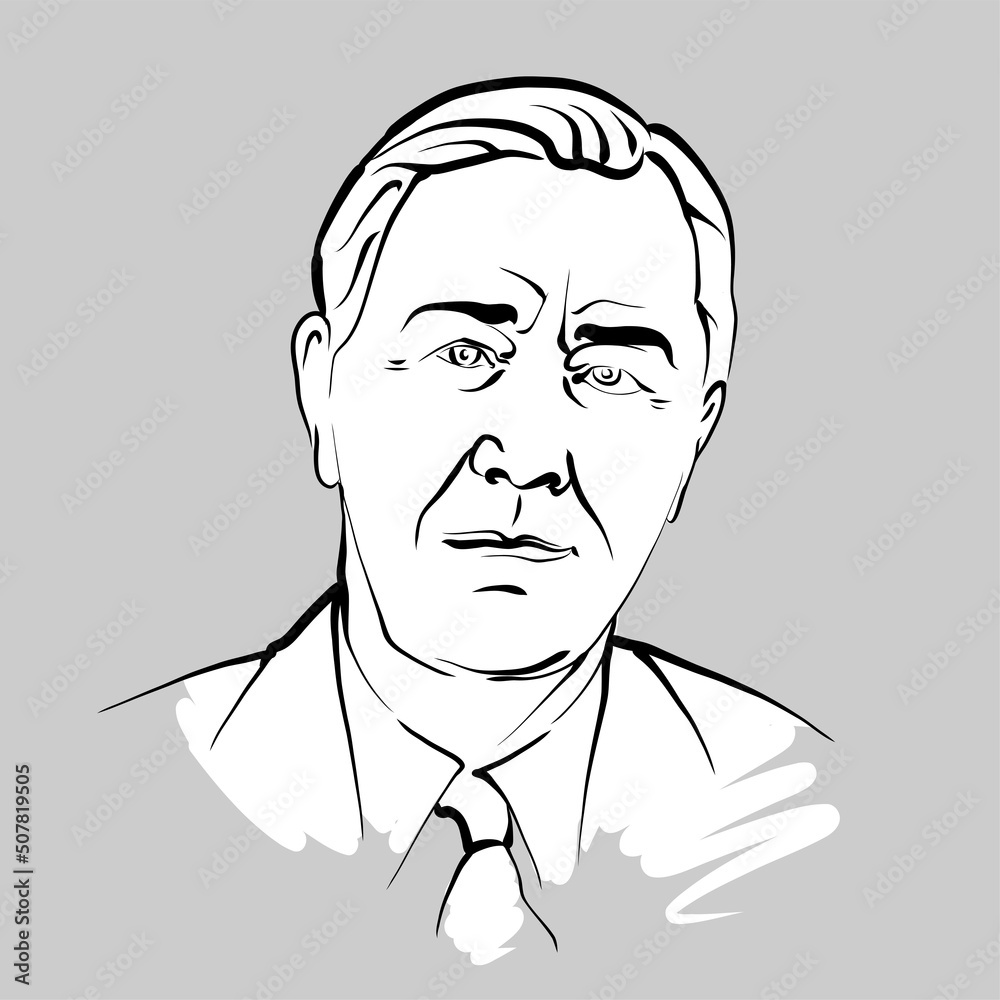 Franklin D. Roosevelt modern vector drawing Franklin D. Roosevelt modern vector drawing