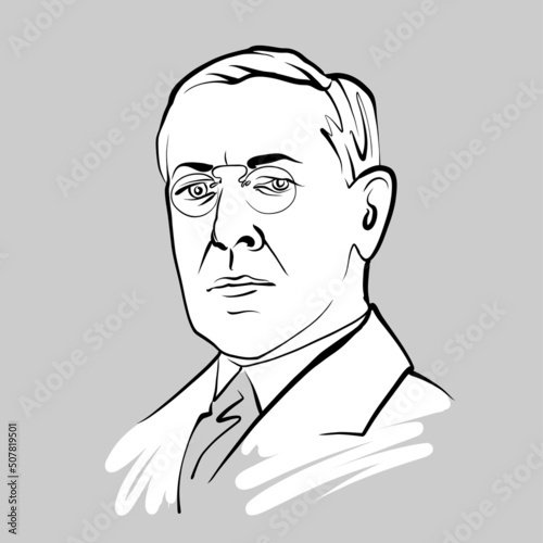 Woodrow Wilson modern vector drawing