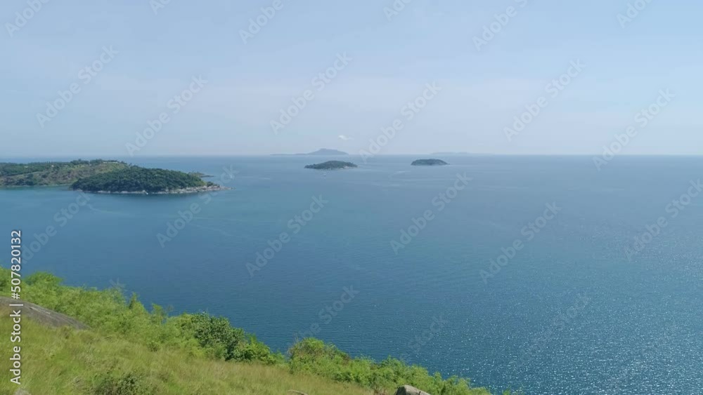 Aerial view of seashore in phuket island.Beautiful sea surface Amazing waves seascape mountain view in Phuket Thailand.High quality footage from drone 4K Aerial view of seashore in phuket island.Beautiful sea surface Amazing waves seascape mountain view in Phuket Thailand.High quality footage from drone 4K