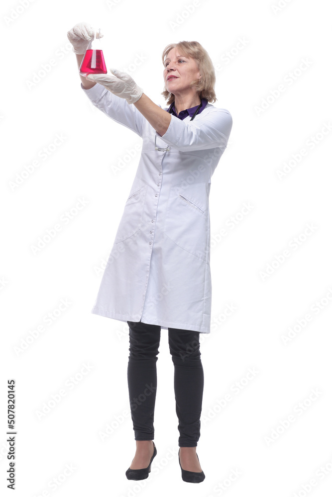 Scientists or doctors are testing bloods to prevent and destroy new strains of the virus through tube and beaker