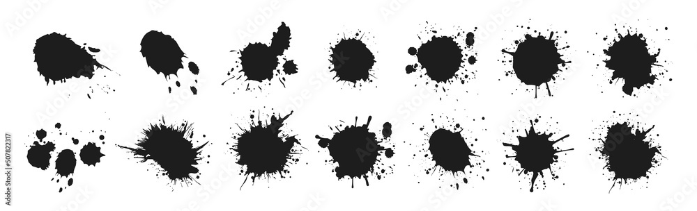 Ink drops and splashes drip splash - obrazy, fototapety, plakaty 