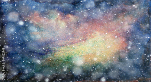 multicolored gradient abstract background snowfall watercolor