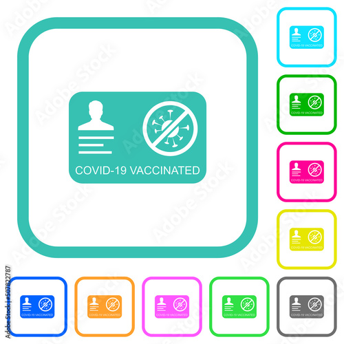 Covid 19 vaccinated vivid colored flat icons