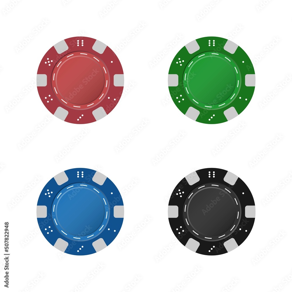 Casino chips set isolated on white background. Betting chip. Vector illustration. Casino chips set isolated on white background. Betting chip. Vector illustration.