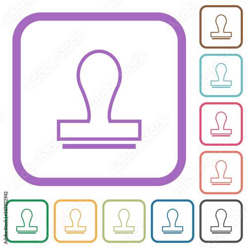 Stamp outline simple icons