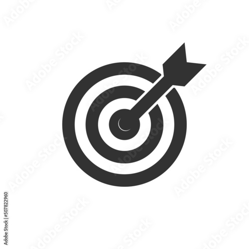 Target icon isolated on white background. Simple vector illustration.