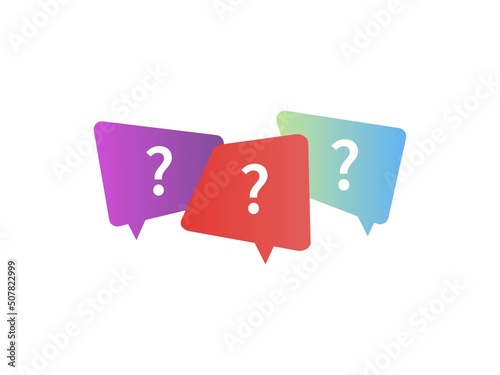 Boxes with question marks with a gradient. Vector illustration.
