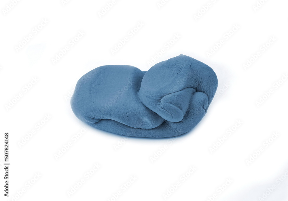 Blue Plasticine ball isolated on the white background Blue Plasticine ball isolated on the white background