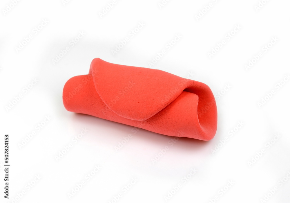 Red Plasticine ball isolated on the white background Red Plasticine ball isolated on the white background