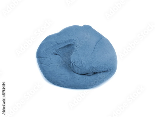 Blue Plasticine ball isolated on the white background