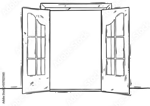 sketch of a door - window