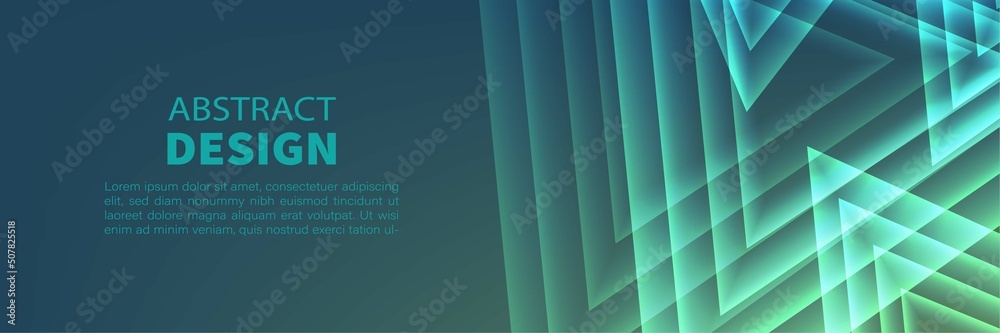 Obraz premium Abstract green light polygon banner background