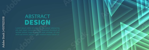 Abstract green light polygon banner background