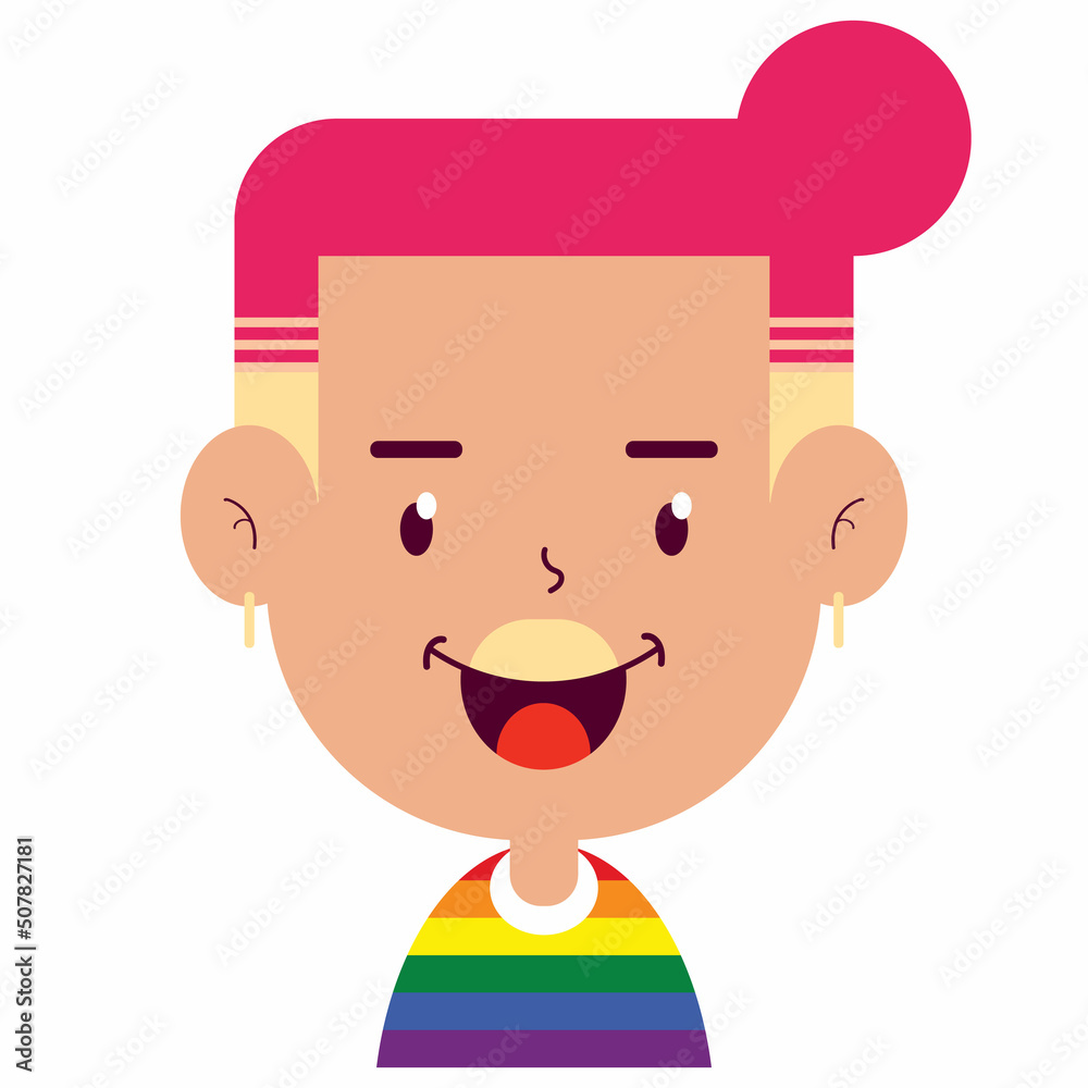 LGBT man happy face cartoon cute LGBT man happy face cartoon cute