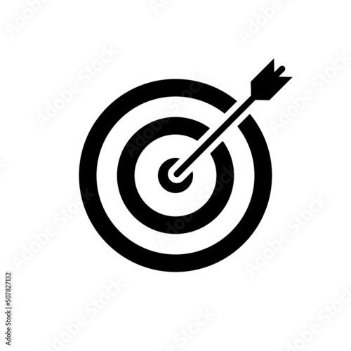 Target with arrow icon isolated. Icon for apps and websites. Vector illustration.