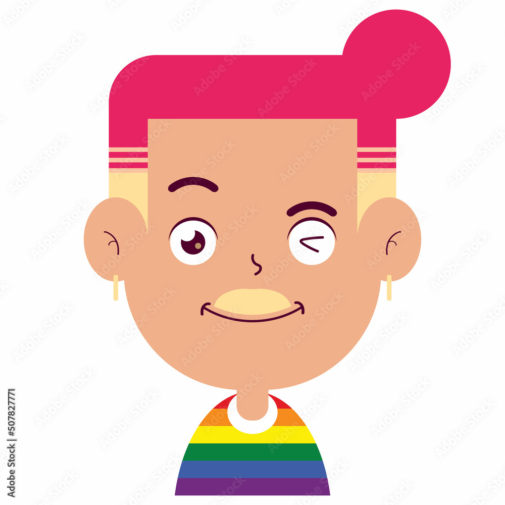 LGBT man happy face cartoon cute LGBT man happy face cartoon cute