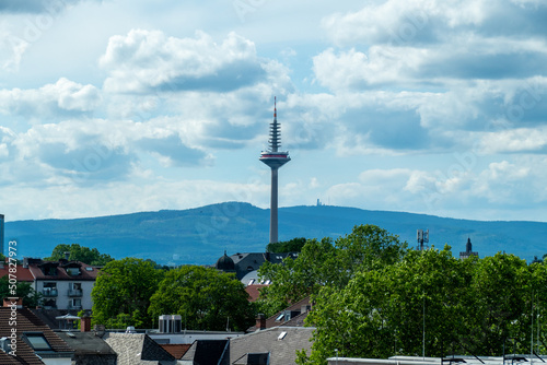 Frankfurt skyline radio tower, Europaturm Frankfurt Germany photo
